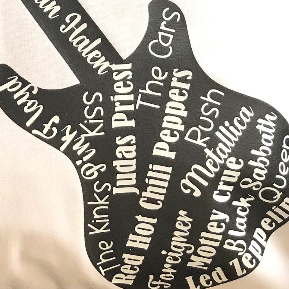 Handmade Pillow Cover, 1980s Rock Bands Guitars Music Room Decor 18 x 18 inches - Picture 9 of 16